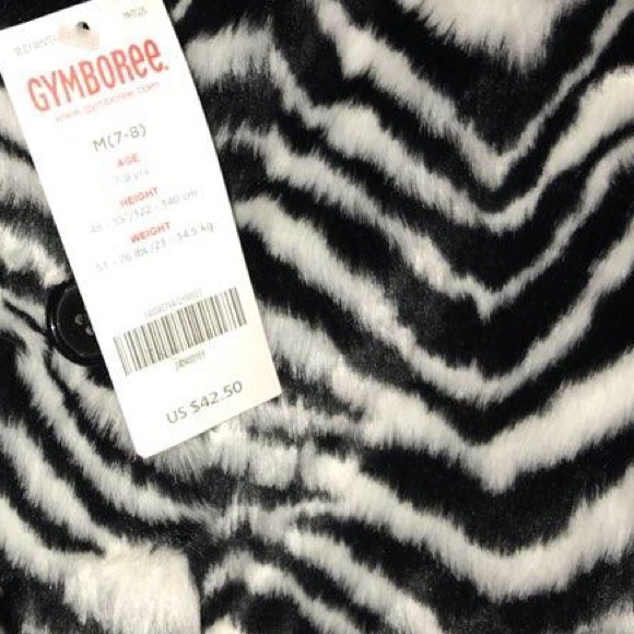 Vintage Gymboree Black & White Fur Pea Coat 7/8 M - Picture 5 of 5